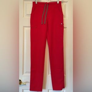 FIGS Yola Pants Pop Red